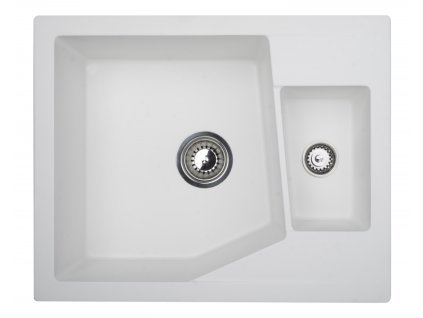 Metalac Inko, dřez X LINEA  M 1,5D Grafit bílá, 620 x 500 mm, průměr 90 mm pro sifon