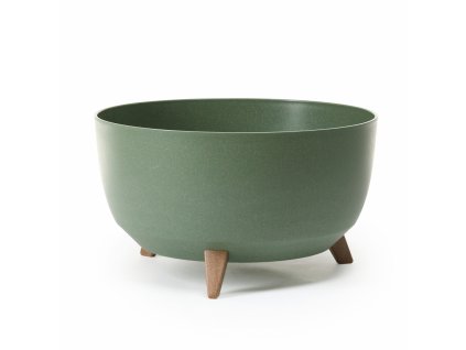 LAMELA, plastová mísa na nožkách ROMA ECO WOOD, průměr 47 cm, zelená