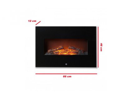 IGOTHERM, elektrický nástěnný krb MEMPHIS s ventilátorem, 1800W, 220-240V/50Hz, 66x46x13cm