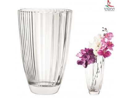 VIDIVI, skleněná váza DIVA, průměr 16 cm, výška 24  cm