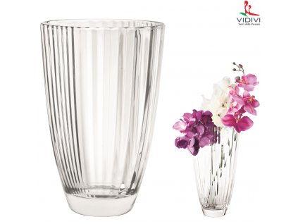 VIDIVI, skleněná váza DIVA, průměr 17,5 cm, výška 30  cm
