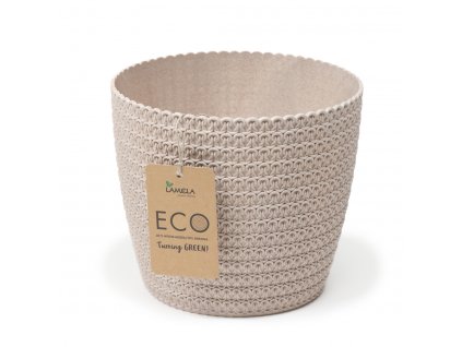 Lamela, květináč MAGNOLIA ECO Jersey průměr 19 cm, bílá