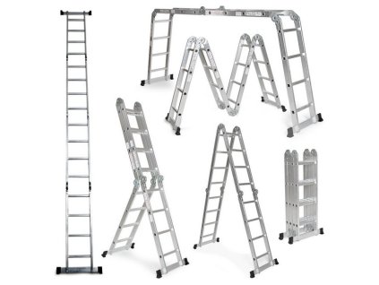 IGOTREND, kloubový žebřík 4x4 víceúčelový, nosn. 150kg, hliník 1,2mm