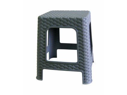 Mega Plast, Taburet I polyratan, 36 x 33 x 33 cm, šedý