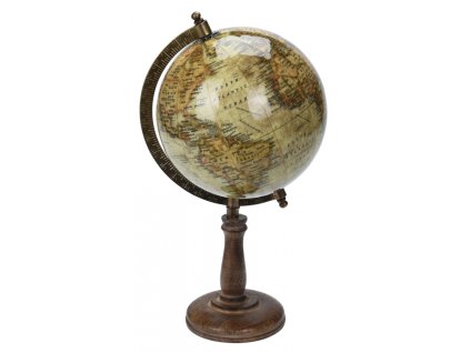 KOOPMAN, Otočný retro globus lesklý průměr 16 cm, typ č.1