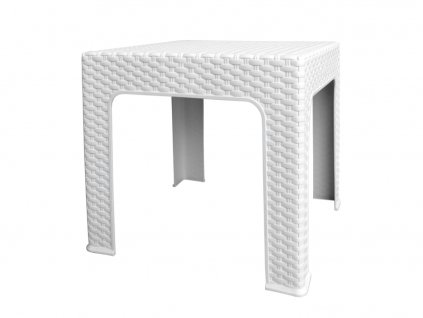 Mega Plast, plastový stůl BISTRO polyratan, rozměr 42,5 X 42,5 x 42 cm, bílý