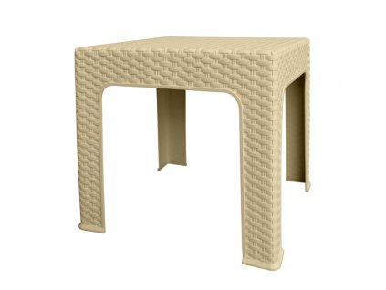 Mega Plast, plastový stůl BISTRO polyratan, rozměr 42,5 X 42,5 x 42 cm, krémový