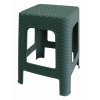 Mega Plast, Taburet polyratan, 45 x 35,5 x 35,5 cm, tmavě zelený