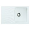 Metalac Inko, obdélníkový dřez X GRANIT QUADRO PLUS, 770 x 500 mm, průměr 90 mm pro sifon, tl. 12 mm (bílý), včetně sifonu