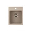 Metalac Inko, dřez X GRANIT QUADRO 40, otvor pro baterii, 400 x 500 mm, průměr 90 mm pro sifon, tl. 12 mm (béžový), včetně sifonu