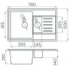 Metalac Inko, dřez X GRANIT QUADRO PLUS 1.5D, 780 x 500 mm, průměr 90 mm pro sifon, tl. 12 mm (šampaň), včetně sifonu