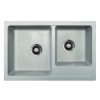 Metalac Inko, dřez X GRANIT QUADRO PLUS 2D, 780 x 500 mm, průměr 90 mm pro sifon, tl. 12 mm (šedá), včetně sifonu