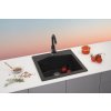 Metalac Inko, dřez X LINEA 50 Grafit šedá dřez, otvor pro baterii, 500 x 500 mm, průměr  90 mm pro sifon