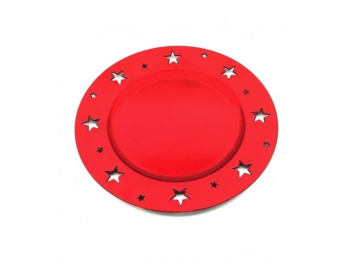 Dekorační talíř vánoční -Červená