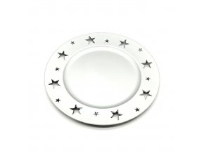 Dekorační talíř vánoční -Stříbrná