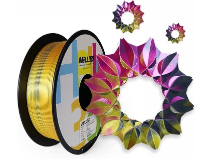 HELLO3D PLA SILK TRICOLOR Gold & Fuchsia & Schwarz (Gold & Fuchsia & Black)