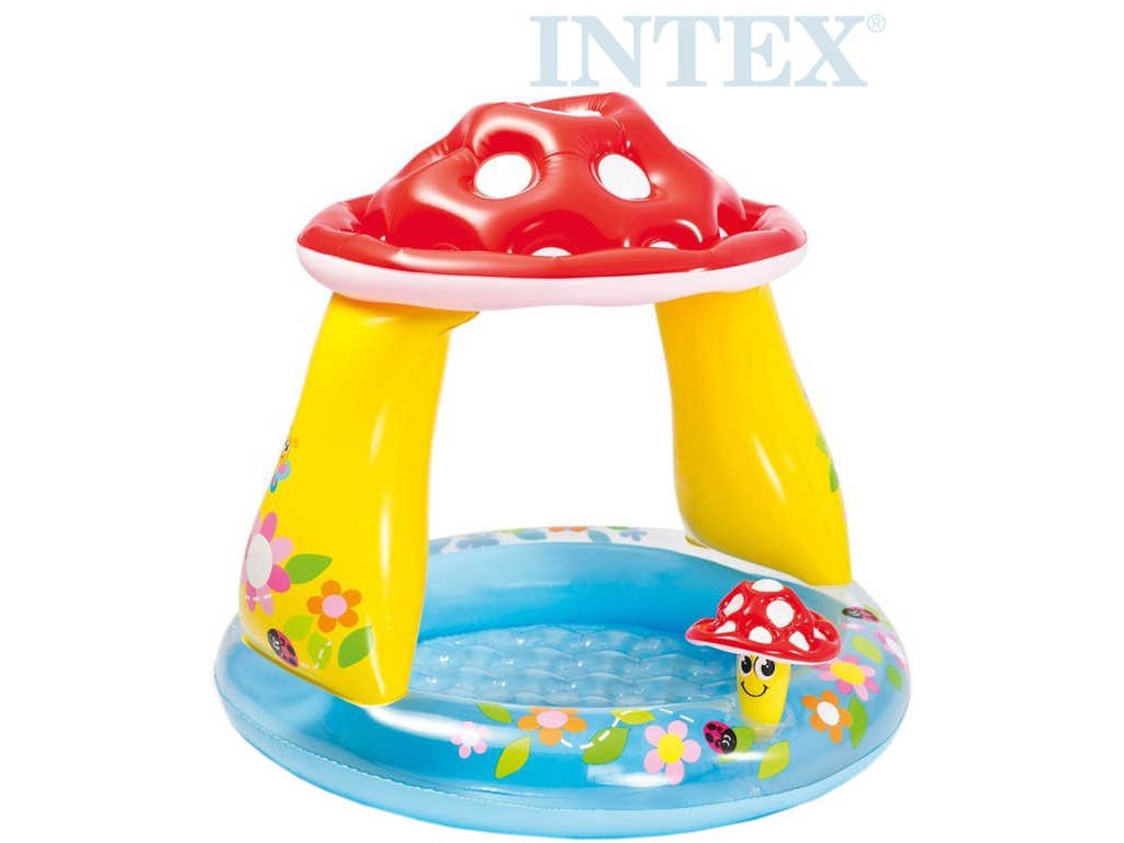 INTEX Bazének se stříškou Muchmůrka 102x89cm nafukovací brouzdaliště 57114