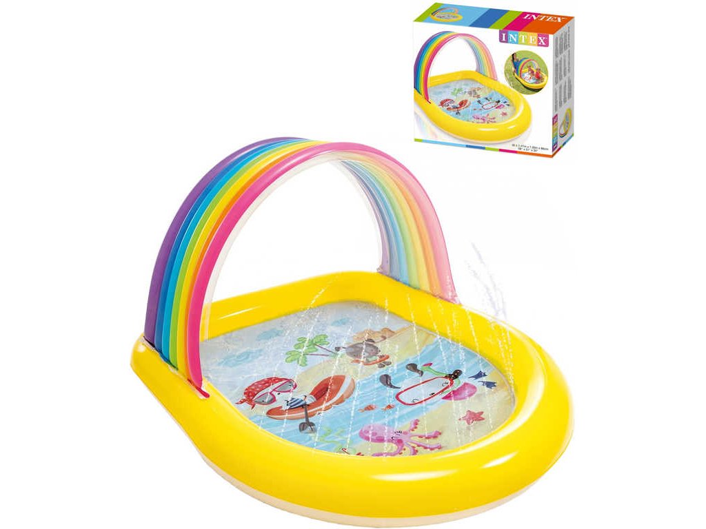INTEX Baby bazének nafukovací se stříškou brouzdaliště s vodotryskem 57156