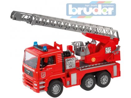 BRUDER 02771 (2771) Nákladní auto MAN - požární žebřík + maják  + Dárek zdarma