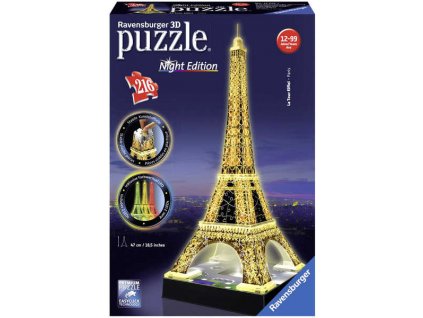 RAVENSBURGER Puzzle 3D Eiffelova věž Noční edice 216 dílků  + Dárek zdarma