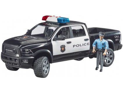 BRUDER 02505 Auto policie Dodge RAM 2500 s figurkou na baterie Světlo Zvuk  + Dárek zdarma