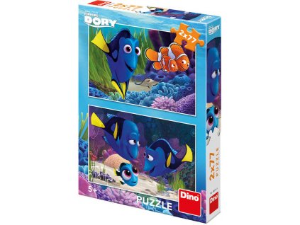 DINO Puzzle 2x77 dílků Hledá se Dory se našla skládačka 26x18cm