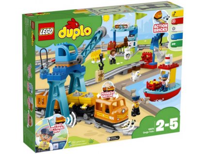 LEGO DUPLO Vlak nákladní na baterie Světlo Zvuk 10875 STAVEBNICE  + Dárek zdarma