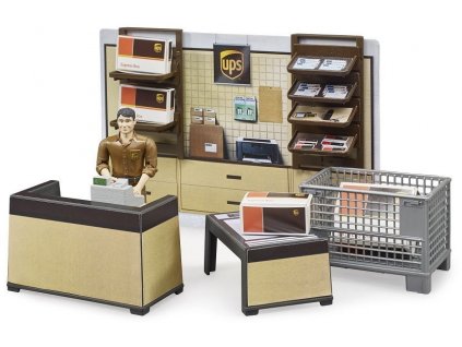 BRUDER 62250 Bworld pobočka přepravce UPS set kancelář s figurkou