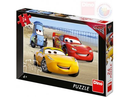 DINO Puzzle 24 dílků Cars 3 (Auta) 26x18cm skládačka v krabici