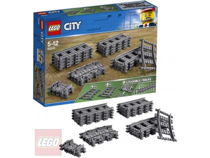 LEGO CITY Koleje rovné a zahnuté doplněk k vláčkodráze 60205 STAVEBNICE