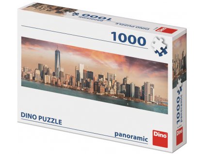 DINO Puzzle panoramatické 1000 dílků Manhattan za soumraku 95x33cm