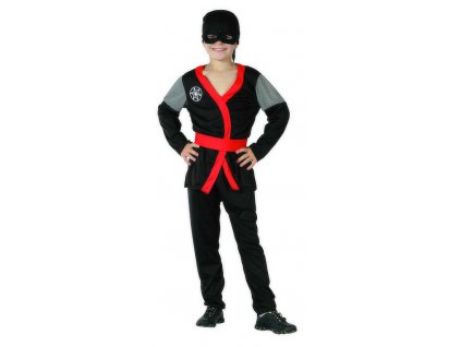 KARNEVAL Šaty Ninja černé vel. M (120-130cm) 5-9 let KOSTÝM