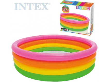 INTEX Bazén dětský nafukovací 168x46cm čtyřbarevný kruh Sunset glow 56441  + Dárek zdarma