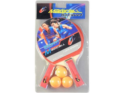 Pinpongový set pálka 2ks + míček 3ks na stolní tenis blister