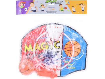 Basketbalový set deska 40x33cm s košíkem a míčem na košíkovou v sáčku