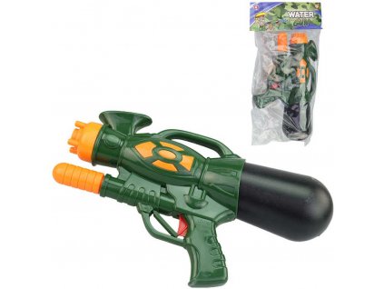 Pistole vodní 30cm se zásobníkem na vodu 400ml zeleno-oranžová plast