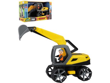 LENA TRUXX 2 auto bagr funkční set s figurkou plast v krabici