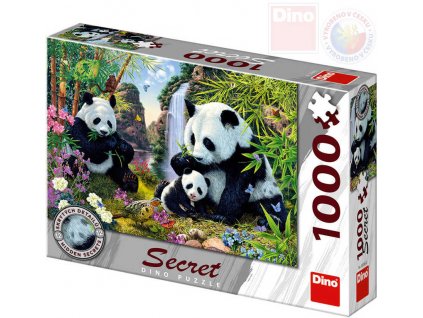 DINO Puzzle 1000 dílků Pandy skrytá tajemství 66x47cm skládačka v krabici