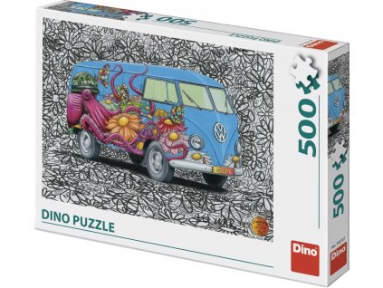 DINO Puzzle Hippies VW 47x33cm skládačka 500 dílků v krabici