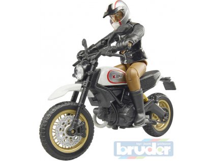 BRUDER 63051 Set motocykl Ducati Desert Racer s figurkou řidiče plast  + Dárek zdarma