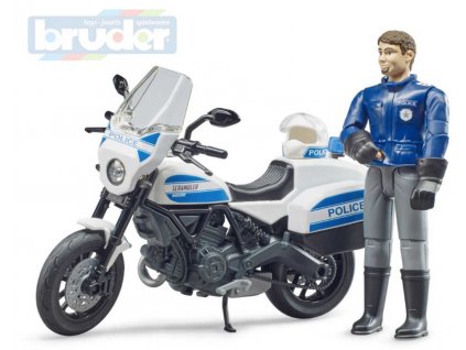 BRUDER 62731 Set motorka Ducati Scrambler s figurkou policie  + Dárek zdarma