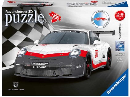 RAVENSBURGER Puzzle 3D Auto Porsche 911 GT3 108 dílků skládačka plast  + Dárek zdarma