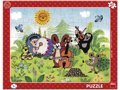 DINO Puzzle deskové 40 dílků Krtek a kapela (Krteček) 32x24cm skládačka