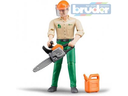 BRUDER 60030 Lesní dělník figurka dřevorubec 11cm set s doplňky plast