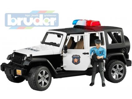 BRUDER 02526 (2526) Auto jeep Wrangler Rubicon Policie + figurka model 1:16  + Dárek zdarma