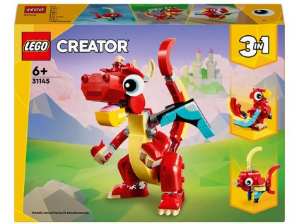 LEGO CREATOR Červený drak 3v1 31145 STAVEBNICE