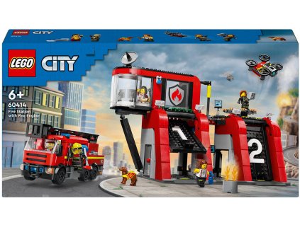 LEGO CITY Hasičská stanice s hasičským vozem 60414 STAVEBNICE  + Dárek zdarma