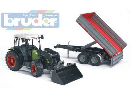 BRUDER 02112 (2112) Traktor CLAAS Nectis + čelní nakladač + sklápěcí vůz  + Dárek zdarma