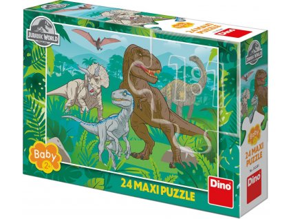DINO Puzzle Jurský svět (Jurassic World) 66x47cm baby skládačka maxi 24 dílků