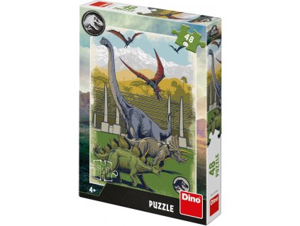 DINO Puzzle Jurský svět (Jurassic World) 18x26cm skládačka 48 dílků